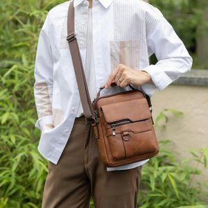 NEW Hot Crossbody Bags Men's Leather Handbag - Brown